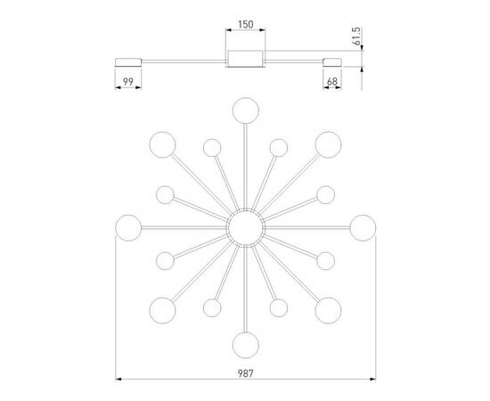 Потолочная светодиодная люстра Eurosvet Nitrino 90242/16 хром, изображение 2