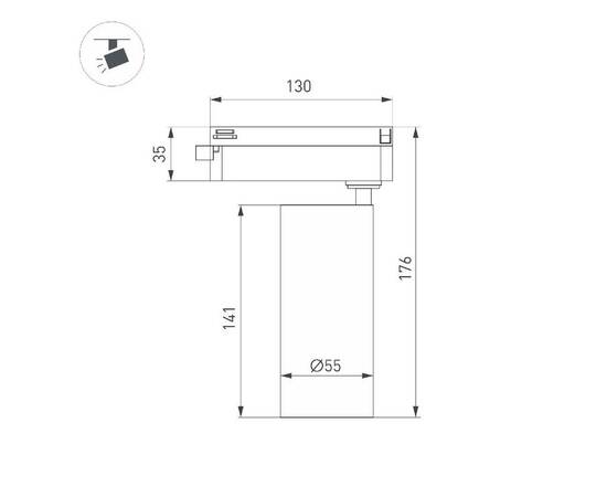 Трековый однофазный светильник Arlight LGD-GERA-2TR-R55-10W Warm3000 (WH, 15 deg, 230V) 055056, изображение 5