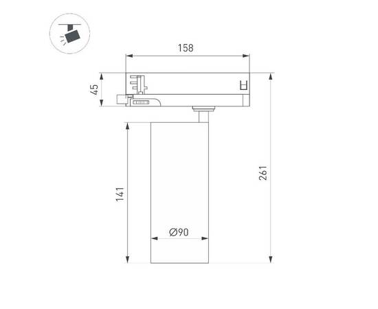 Трековый трехфазный светильник Arlight LGD-GERA-4TR-R90-40W Warm3000 (WH, 36 deg, 230V) 055165, изображение 5