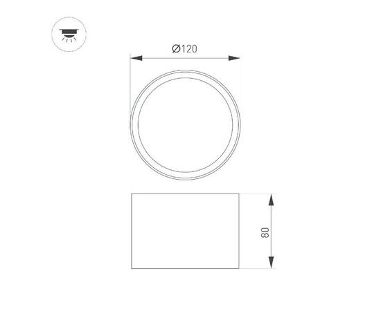 Накладной светильник Arlight SP-BISCOTTO-R120-12W Warm3300-MIX (WH-GD, 80 deg, 230V) 054914, изображение 2