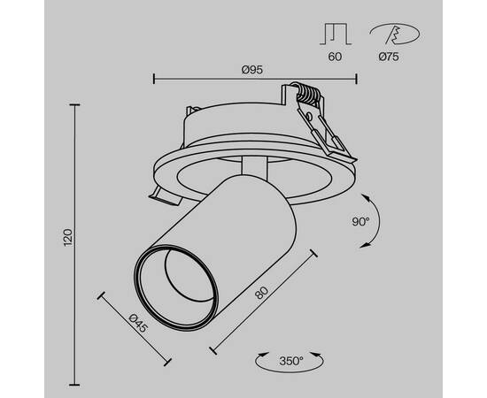 Встраиваемый спот Maytoni Focus Led C071CL-7W4K-WB, изображение 12