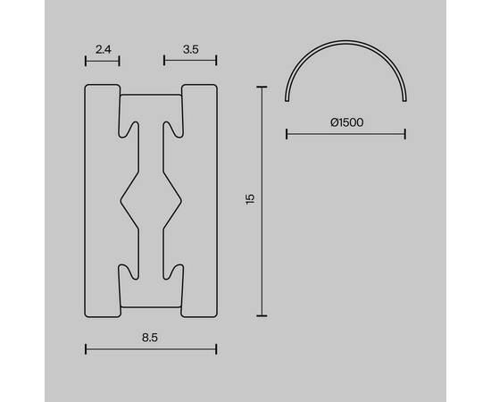Шинопровод накладной/подвесной Maytoni Flarity TRX154-2SR-D1500-B, изображение 7