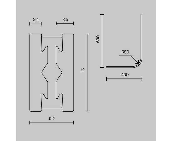 Радиусный коннектор для шинопровода Maytoni Flarity TRX154-RC80-B, изображение 7