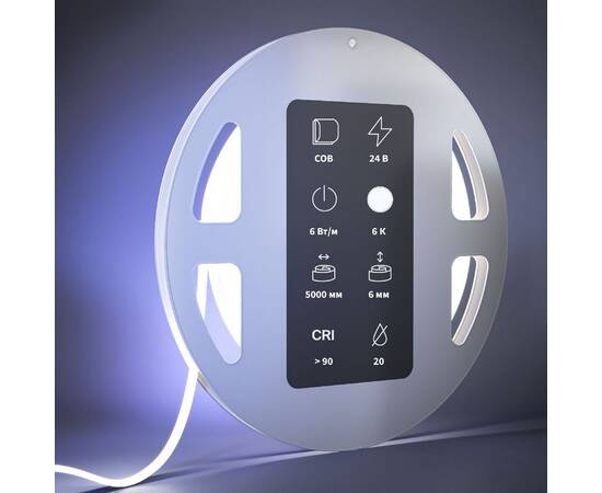 Светодиодная лента Maytoni Ultra 24В COB 6Вт/м 6000К 5м IP20 201069, изображение 3