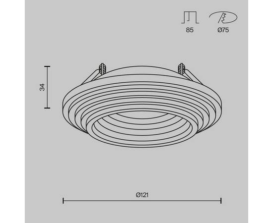 Встраиваемый светильник Maytoni Gyps Modern DL004-1-01-W-1, изображение 8