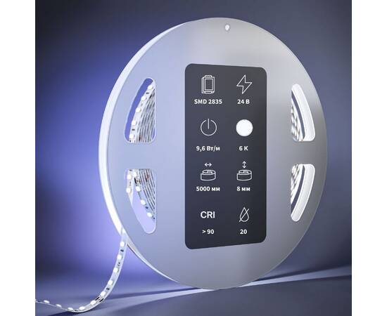 Светодиодная лента Maytoni Ultra 24В 2835 9,6Вт/м 6000К 5м IP20 201041, изображение 3