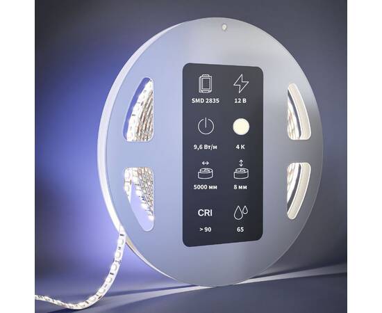 Светодиодная лента Maytoni Ultra 12В 2835 9,6Вт/м 4000К 5м IP65 201035, изображение 3