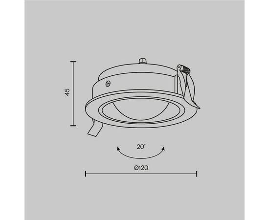 Встраиваемый светильник Maytoni Lens DL105-12W3K-W, изображение 9