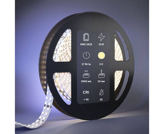 Светодиодная лента Maytoni Ultra 24В 2835 27Вт/м 3000К 5м IP20 201114, изображение 5