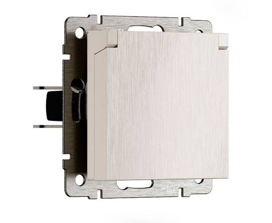 Розетка влагозащишенная с заземлением с защитной крышкой и шторками Werkel перламутровый рифленый W1