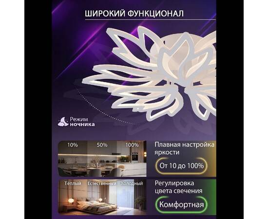 Потолочная люстра Natali Kovaltseva Rif LED LAMPS 81118/7C, изображение 5