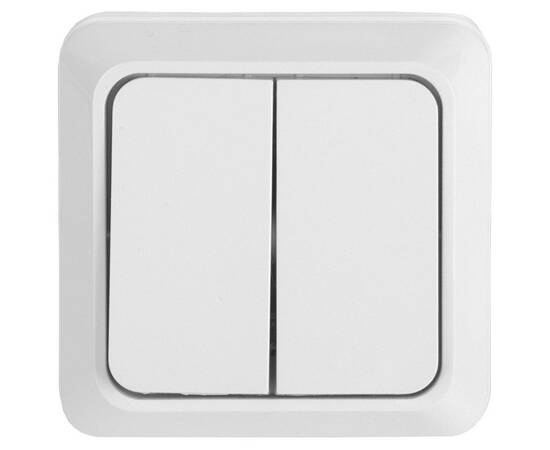 Выключатель 2-клавишный General Альфа 477002