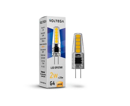 Лампа светодиодная Voltega G4 2W 3000K 7260, изображение 2