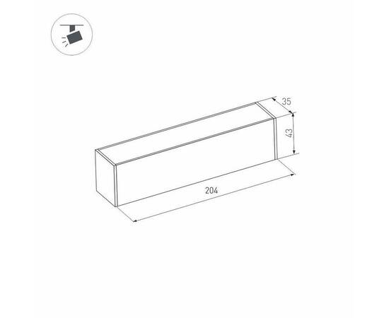 Трековый светодиодный светильник для магнитного шинопровода Arlight Mag-Flat-45-L205-6W Warm3000 026, изображение 3