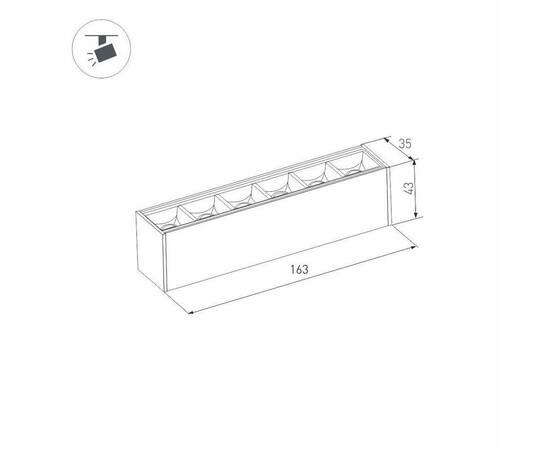 Трековый светодиодный светильник для магнитного шинопровода Arlight Mag-Laser-45-L160-6W Warm3000 026935, изображение 3