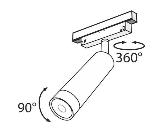 Трековый светодиодный светильник для магнитного шинопровода Maytoni Track Lamps TR019-2-7W4K-B, изображение 2