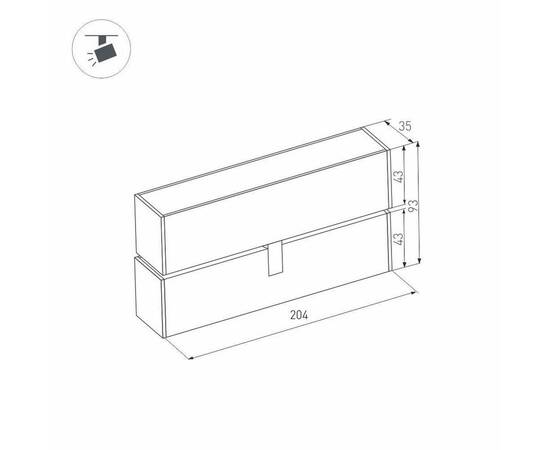 Трековый светодиодный светильник для магнитного шинопровода Arlight Mag-Flat-Fold-45-S205-6W Day4000 026988, изображение 4