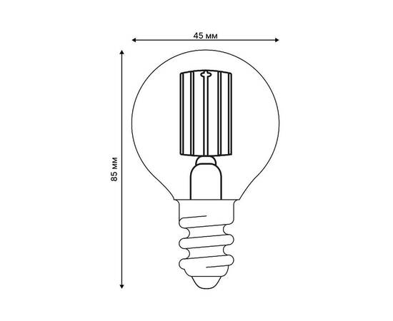 Лампа светодиодная филаментная Uniel LED-G45-4W/4000K/E14/CL GLY01TR UL-00011939, изображение 5