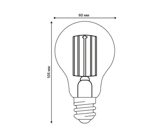 Лампа светодиодная филаментная Uniel LED-A60-5W/3000K/E27/CL GLY01TR UL-00011932, изображение 5