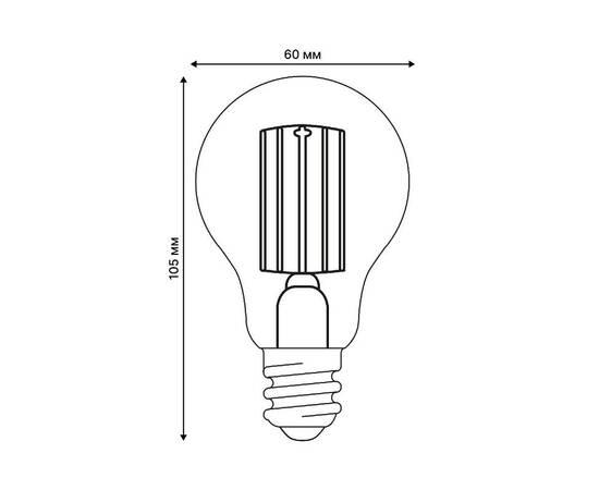 Лампа светодиодная филаментная Uniel LED-A60-5W/4000K/E27/CL GLY01TR UL-00011933, изображение 5