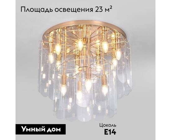 Потолочная люстра Eurosvet Claire 60170 золото Smart a070628, изображение 2