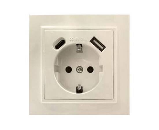 Розетка USB+Type C Stekker Эрна PST16-9016-02 50077