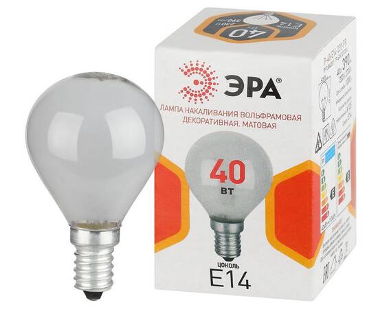Лампа накаливания Эра P-40-E14-230-FR шар Б0066411