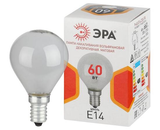 Лампа накаливания Эра P-60-E14-230-FR шар Б0066373