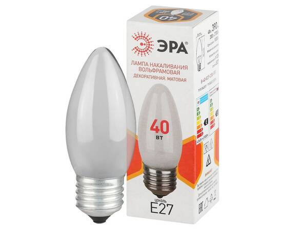 Лампа накаливания Эра B-40-E27-230-FR свечка Б0066400