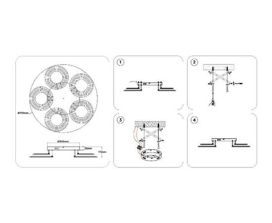 Потолочная люстра Ambrella Light Original Acrylica FA8944, изображение 6