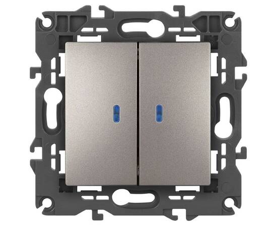 Выключатель двойной с подсветкой Эра Elegance 14-1105-16 Б0065789