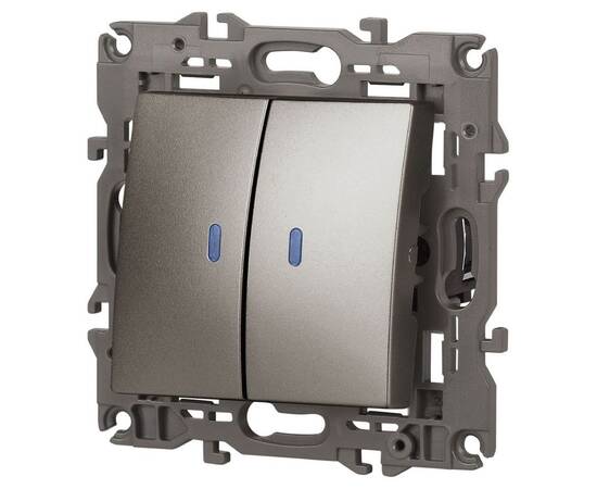 Выключатель двойной с подсветкой Эра Elegance 14-1105-16 Б0065789, изображение 2