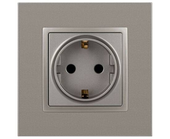 Розетка 2P+E Schuko со шторками Эра Elegance 14-2102-16 Б0065806, изображение 2