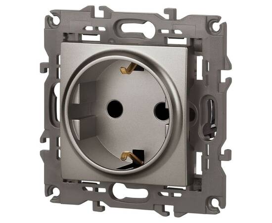 Розетка 2P+E Schuko со шторками Эра Elegance 14-2102-16 Б0065806, изображение 3