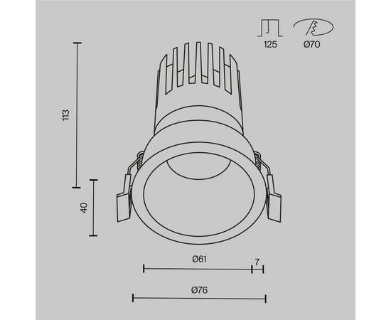 Встраиваемый светильник Maytoni Technical Dip DL118-15W-3K-B, изображение 13