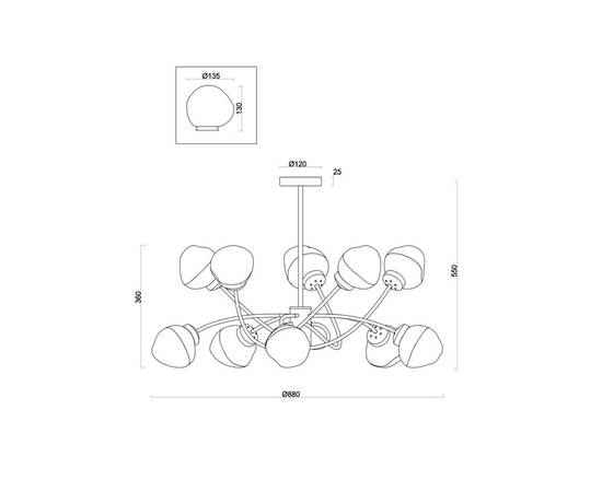 Люстра на штанге Freya Volani FR8017PL-10MG, изображение 3