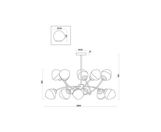 Люстра на штанге Freya Volani FR8017PL-10MG, изображение 11