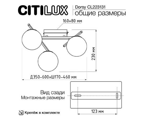 Потолочная люстра Citilux Dorsy CL223131, изображение 3