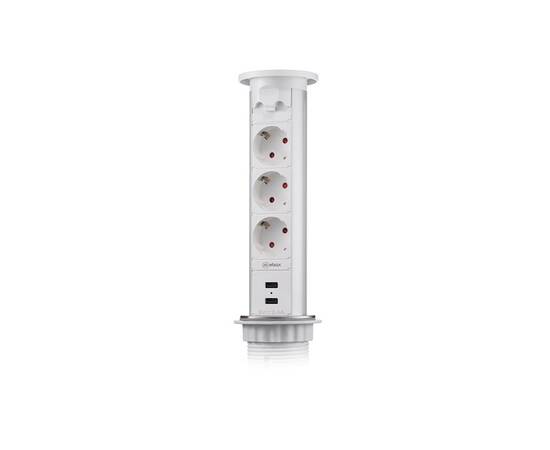 Блок розеток 105J (3 секции и 2 USB) Mebax 00-00000823