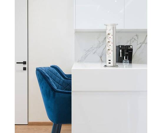Блок розеток 105J (3 секции и 2 USB) Mebax 00-00000823, изображение 2