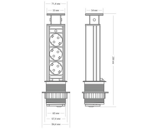 Блок розеток 105S Mebax 00-00001167, изображение 3
