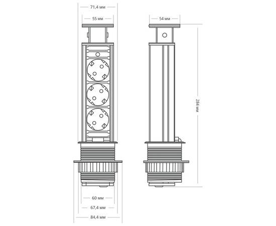 Блок розеток 105S Mebax 00-00000835, изображение 2