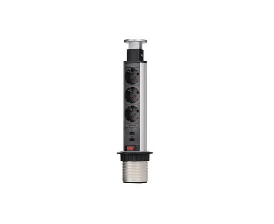 Блок розеток 105S (3 секции и 2 USB) Mebax 00-00001166