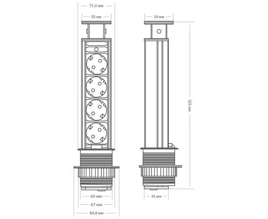 Блок розеток 105S Mebax 00-00001168, изображение 2