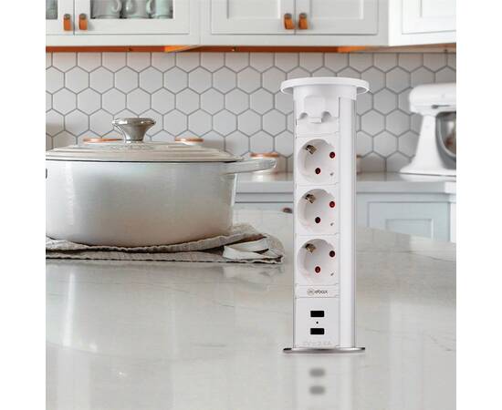 Блок розеток 105W (3 секции и 2 USB) Mebax 00-00001162, изображение 2