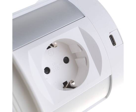 Блок розеток 107J (4 секции, 2 USB А + 2 USB С) Mebax 00-00001171, изображение 3