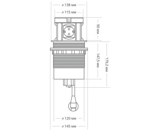 Блок розеток 107J (4 секции, 2 USB А + 2 USB С) Mebax 00-00001464, изображение 6