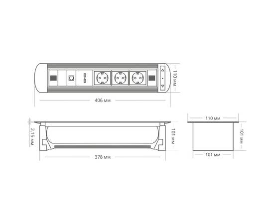Блок розеток МХ-107 (3 секции, 2 USB и RJ-45) Mebax 00-00001185, изображение 9