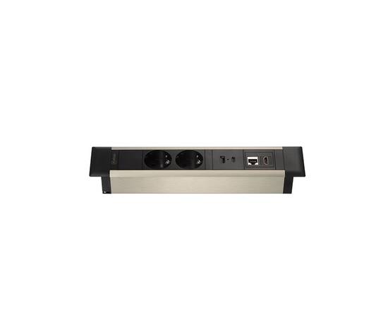 Блок розеток 41T (2 секции, USB + type C + RJ45 + HDMI) Mebax 00-00002593