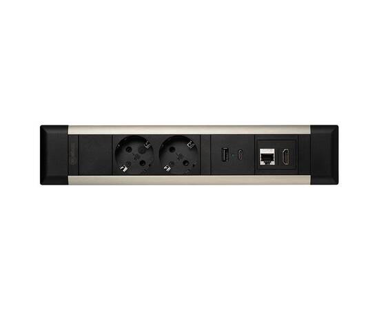 Блок розеток 41T (2 секции, USB + type C + RJ45 + HDMI) Mebax 00-00002593, изображение 2